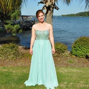 SEA FOAM PROM DRESS